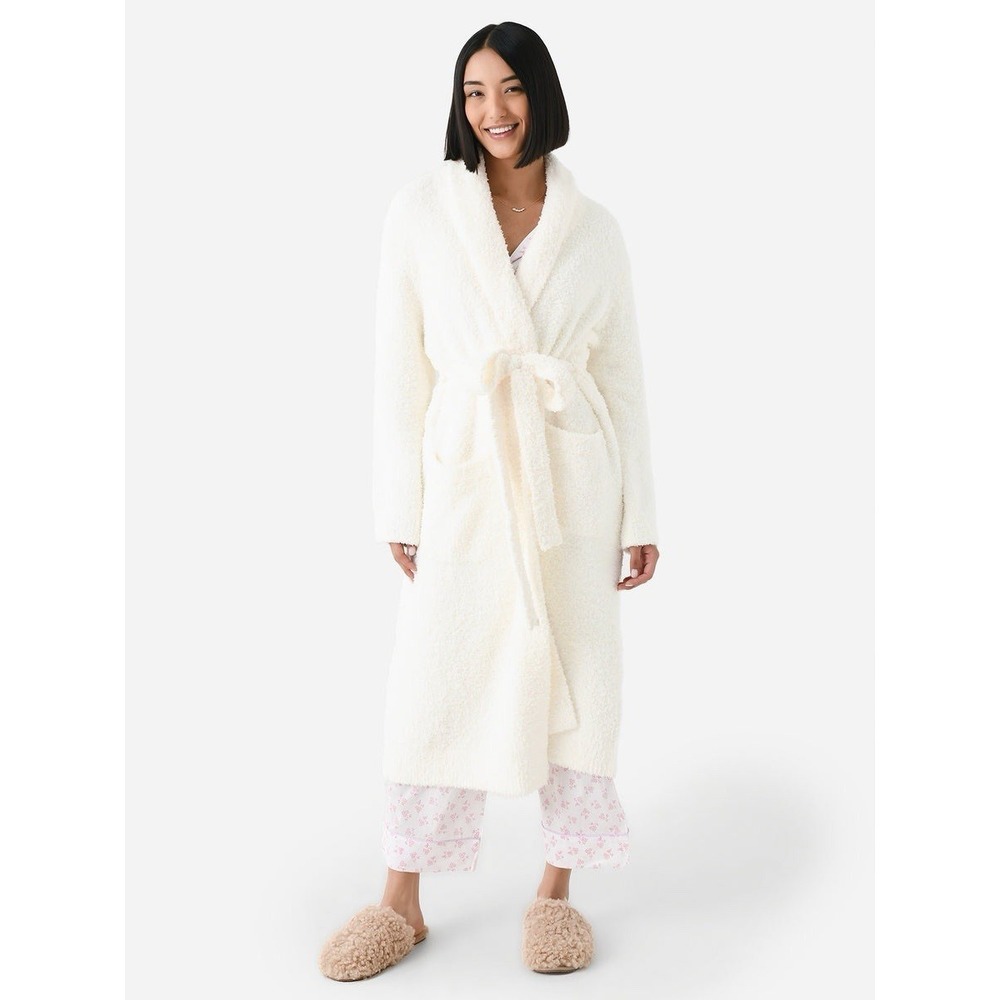 BAREFOOT DREAMS White COZYCHIC ADULT ROBE Size‎ 02 Plush Luxury Relaxed